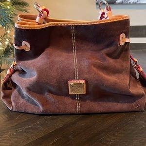 Dooney & Bourke brown suede shoulder bag